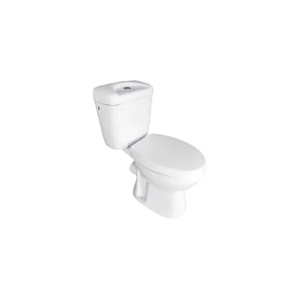 WC blanc avec réservoir PTRAP 100 mm et abattant mécanique double poussée modèle Palma HE8802P – sanitaire complet – Soavy Madagascar