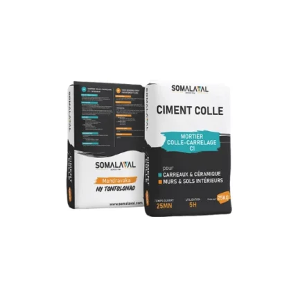Ciment colle 25kg Somalaval – mortier adhésif pour pose de carrelage intérieur et extérieur – haute performance – Soavy Madagascar