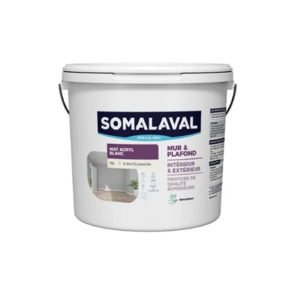 Mat Acryl 15L Somalaval – peinture acrylique mate professionnelle pour murs intérieurs, finition durable et haute couvrance – Soavy Madagascar