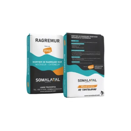 Ragremur Hydrofuge 25kg Somalaval – mortier de réparation hydrofuge pour murs, haute adhérence et résistance à l’humidité – Soavy Madagascar