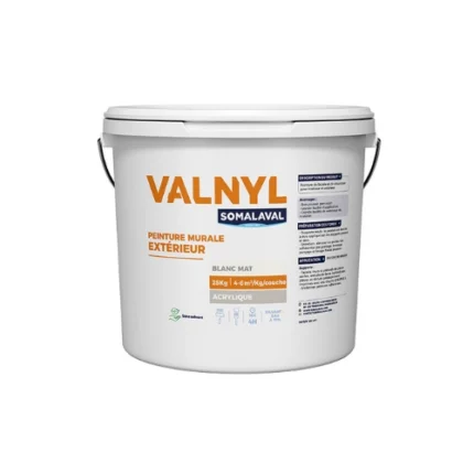 Valnyl Extérieur 25kg Somalaval – peinture acrylique satinée extérieure haute résistance aux intempéries, UV et pollution pour façades et murs – Soavy Madagascar