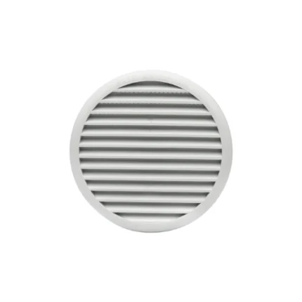 Grille d’aération ronde BT12 à clipser Ø120 mm avec moustiquaire intégrée en plastique blanc – Soavy Madagascar