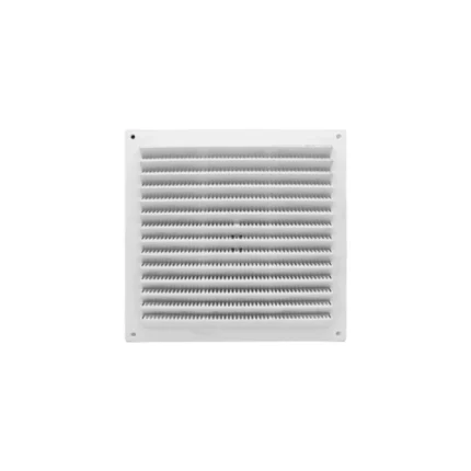 Grille d’aération carrée 227×227 mm en plastique blanc avec moustiquaire – Soavy Madagascar