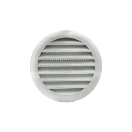 Grille d’aération ronde avec moustiquaire BTI12 diamètre 125 mm en plastique blanc pour encastrement – Soavy Madagascar